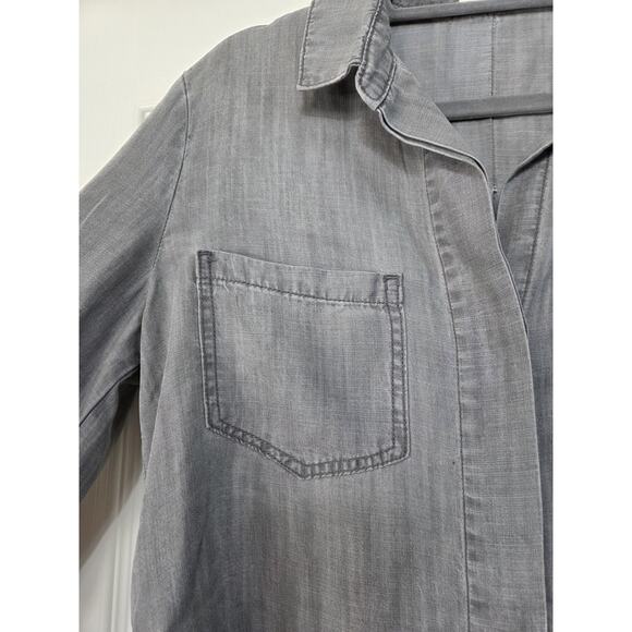 Bella Dahl Light Gray Chambray California Casual Tencel Soft Shirt Women's Small - Picture 5 of 14